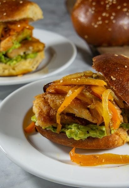 fried chicken sandwiches with rice flour