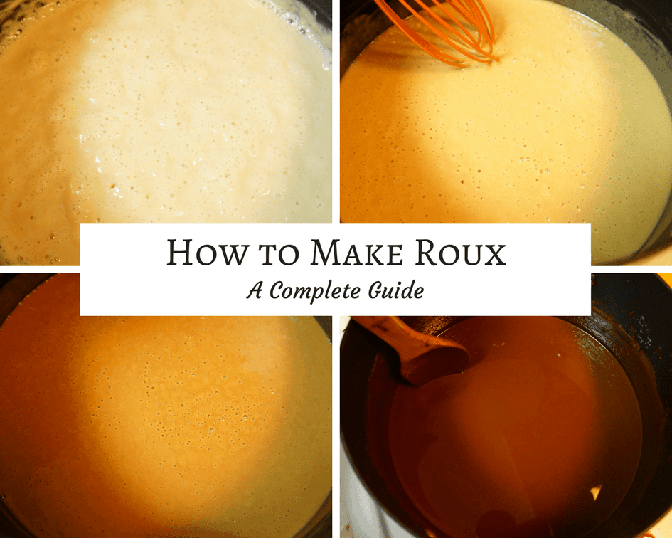 Making a roux with butter and flour