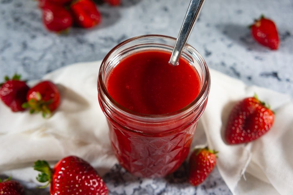 Homemade Strawberry Syrup Recipe - The Flour Handprint