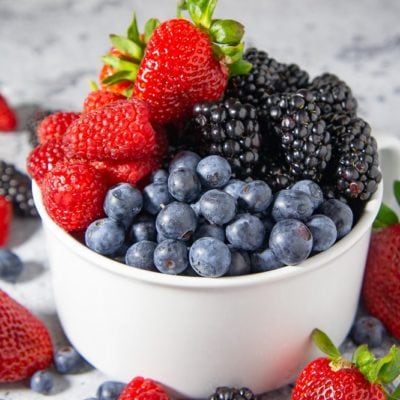 A bowl of mixed berries