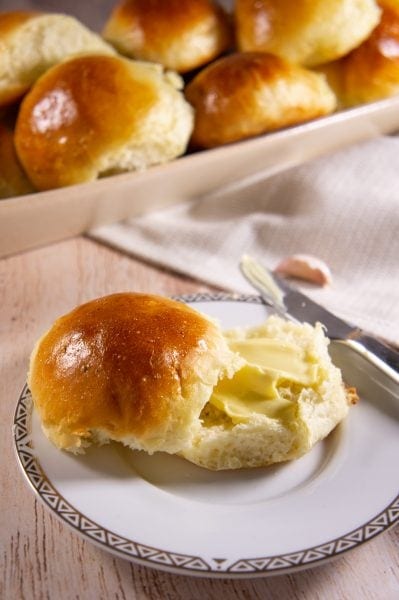 buttered bread roll