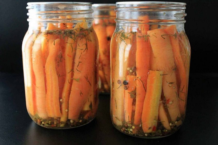 pickled carrots in a jar