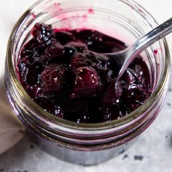 jar of blueberry compote