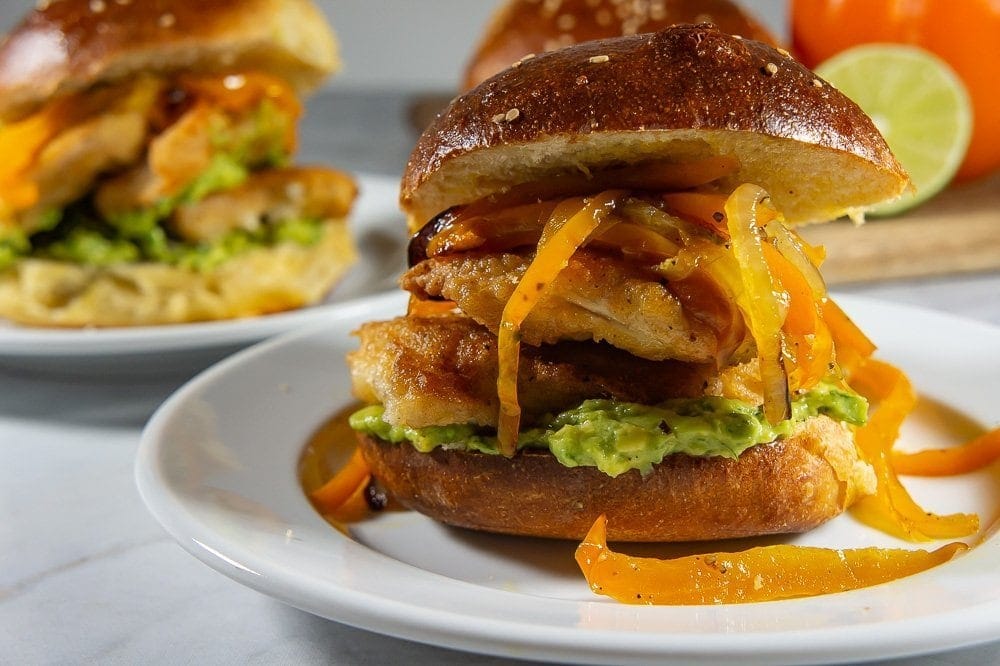 Stacked chicken sandwich