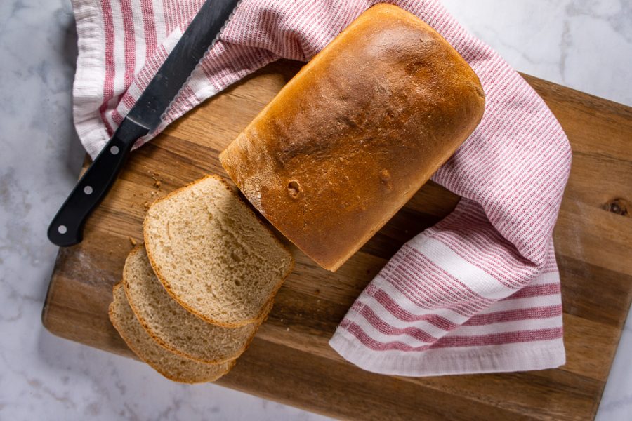 loaf of bread sliced