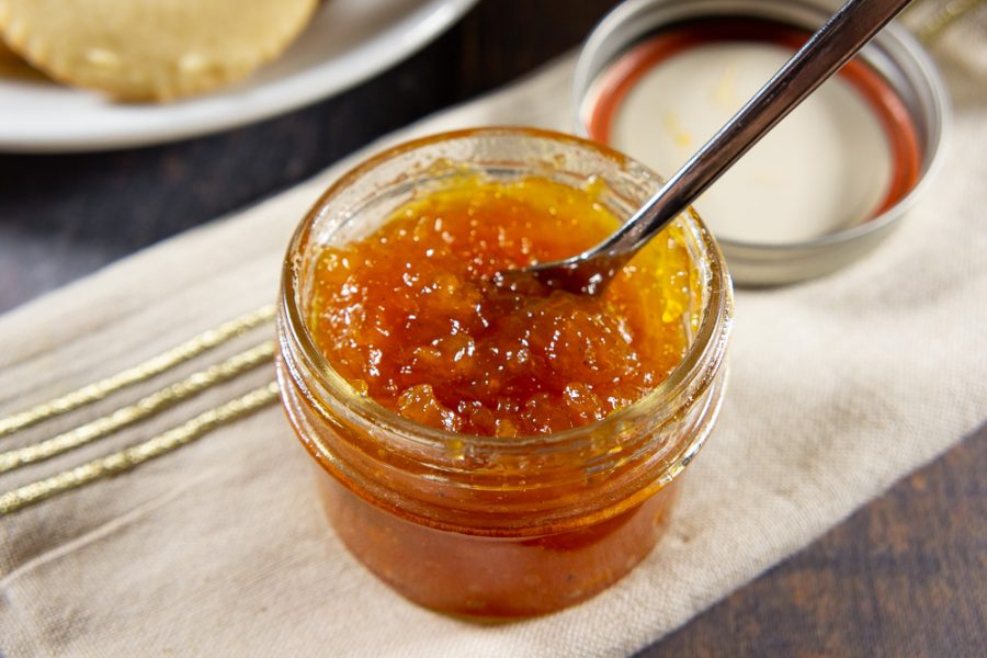 loquat jam in a small jar