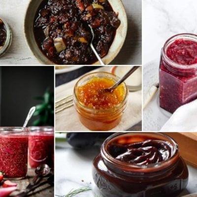 collage of various jams and jellies
