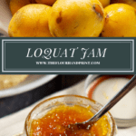 a bunch of loquats over a jar of loquat jam