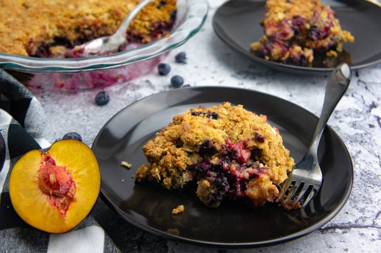 Plum and Blueberry Cobbler