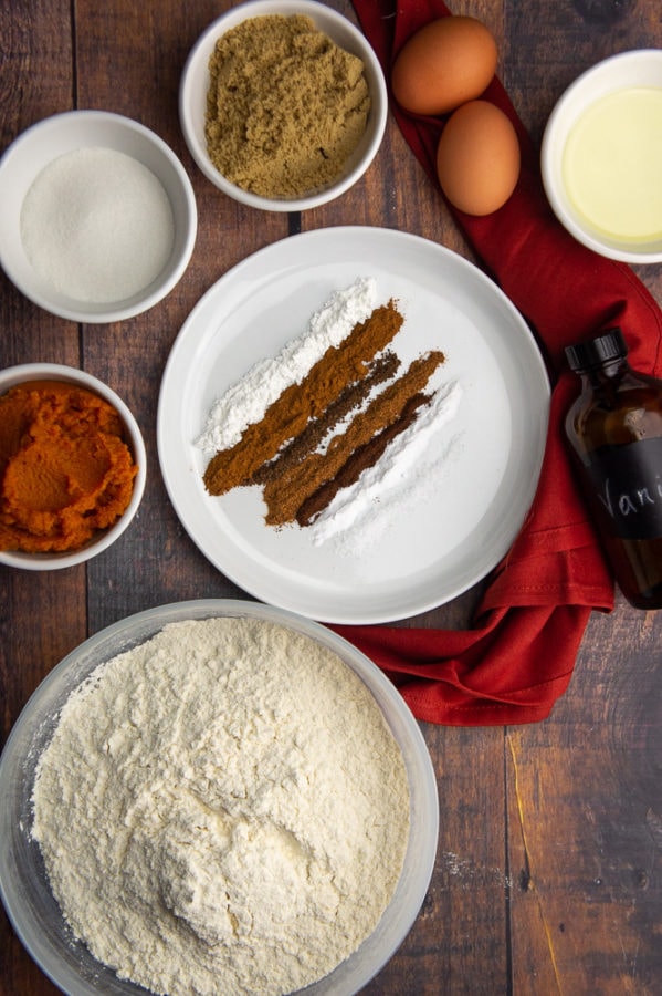 ingredients for pumpkin cupcakes