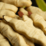 a plate of baked shortbread witches fingers