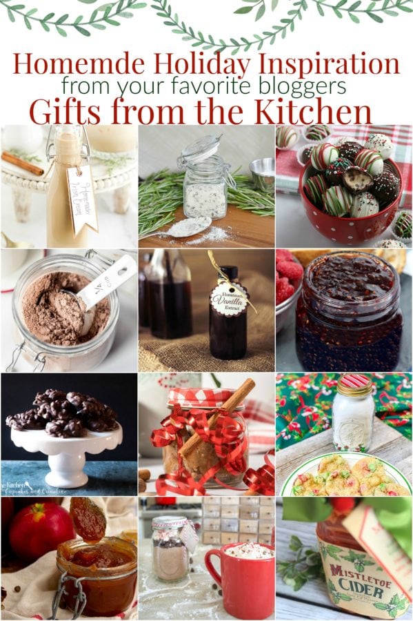 a collage of homemade food themed gifts