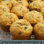 banana oat chocolate chip muffins on a cooling rack
