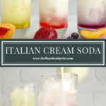 three Italian cream sodas with one being made below them