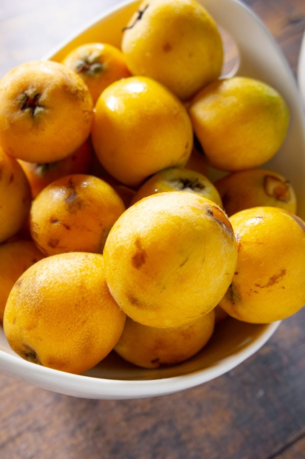 a big bowl of loquats