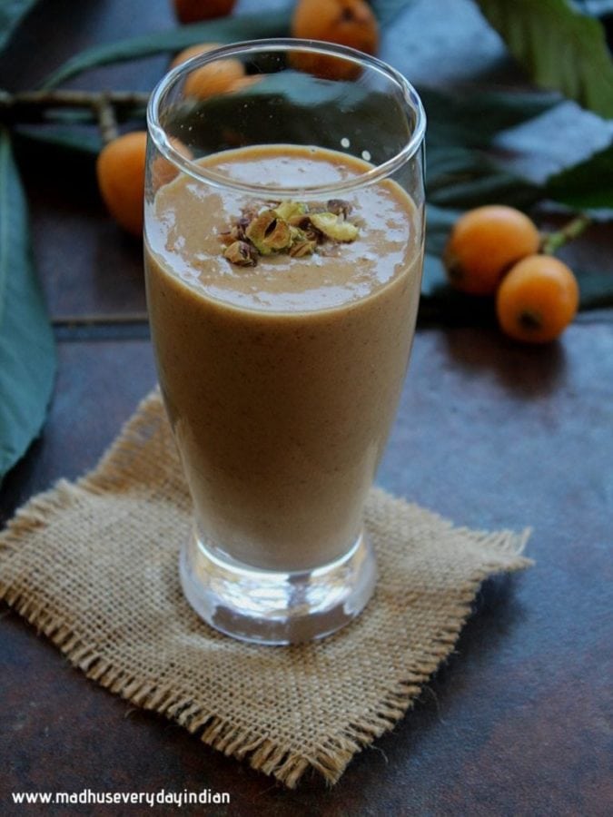 A loquat lassi or yogurt smoothie from Madhu's Everyday Indian