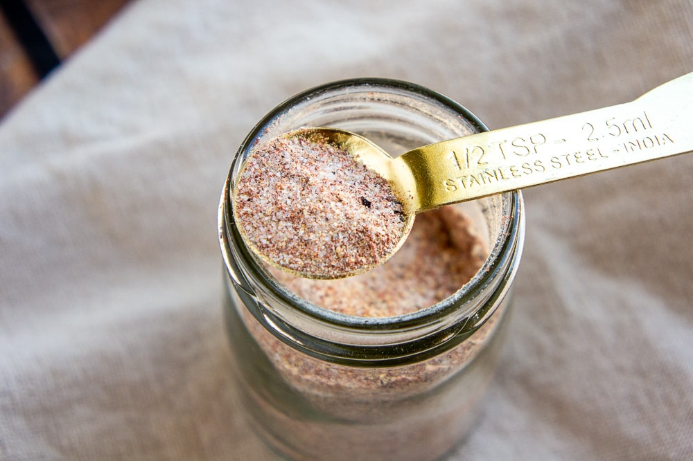 seasoned salt on a teaspoon