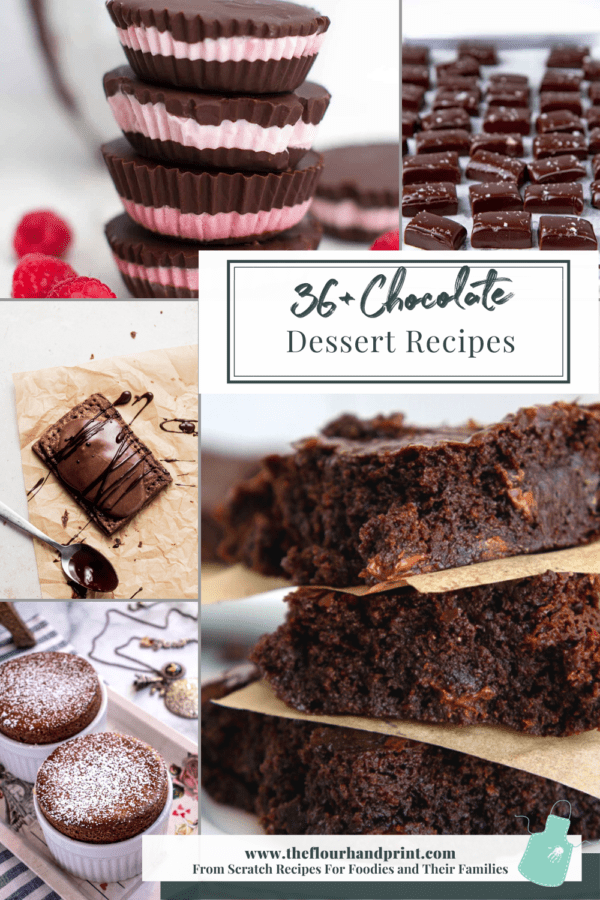 chocolate dessert ideas in a collage of images.