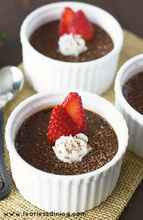 chocolate custard in a ramekin