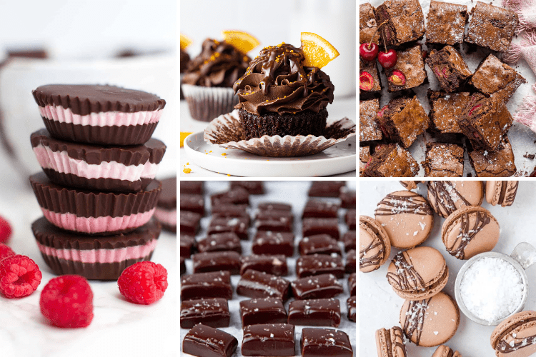 collage of chocolate desserts