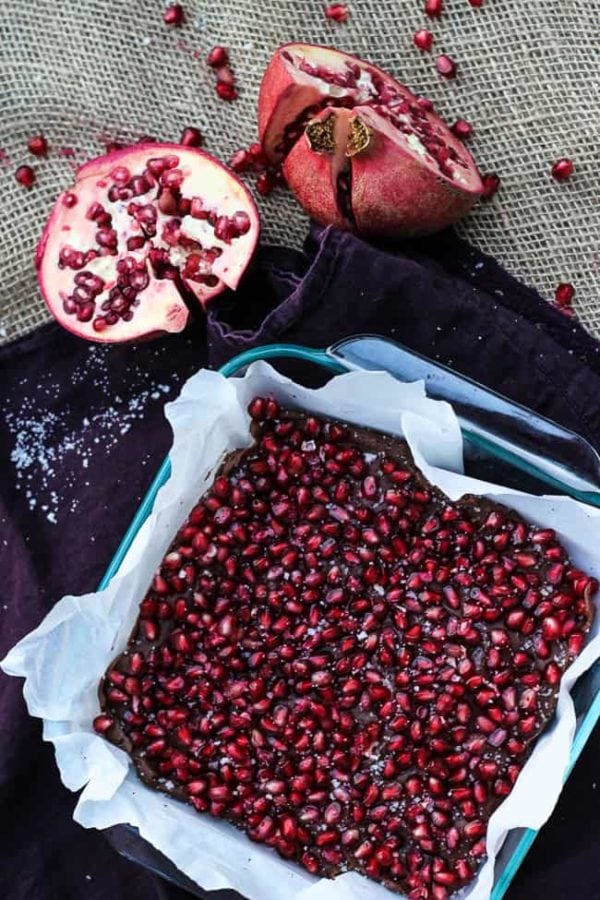 pomegranate fudge in a pan