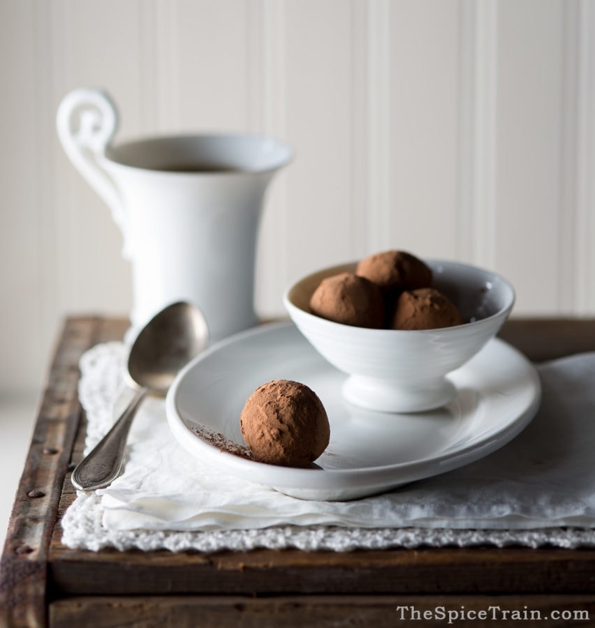 chocolate truffles in a bowl