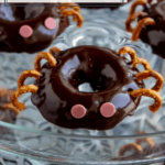 spider donuts on a glass plate