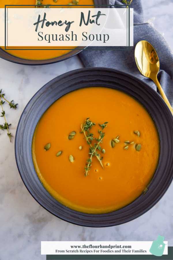 a creamy bowl of honeynut squash soup