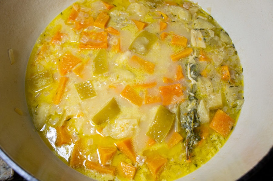 honeynut squash soup before blending
