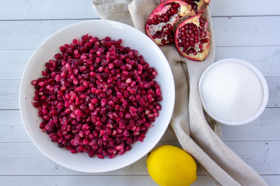 ingredients for pomegranate syrup