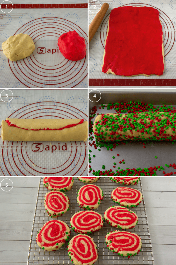 swirl sugar cookies process steps