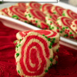 red and white swirled sugar cookies