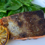 cooked cast iron salmon