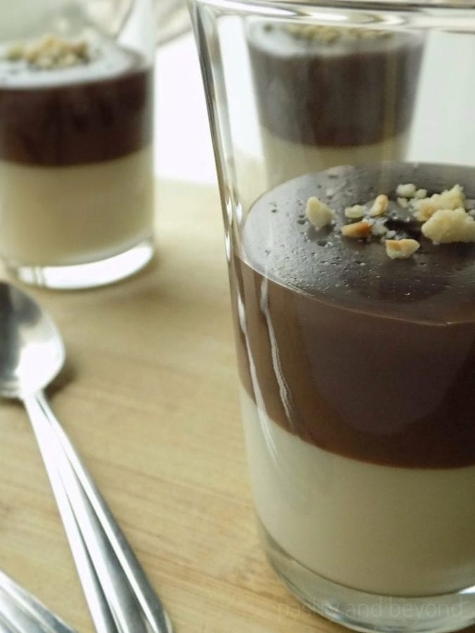 two layer chocolate and vanilla pudding from Pastry and Beyond