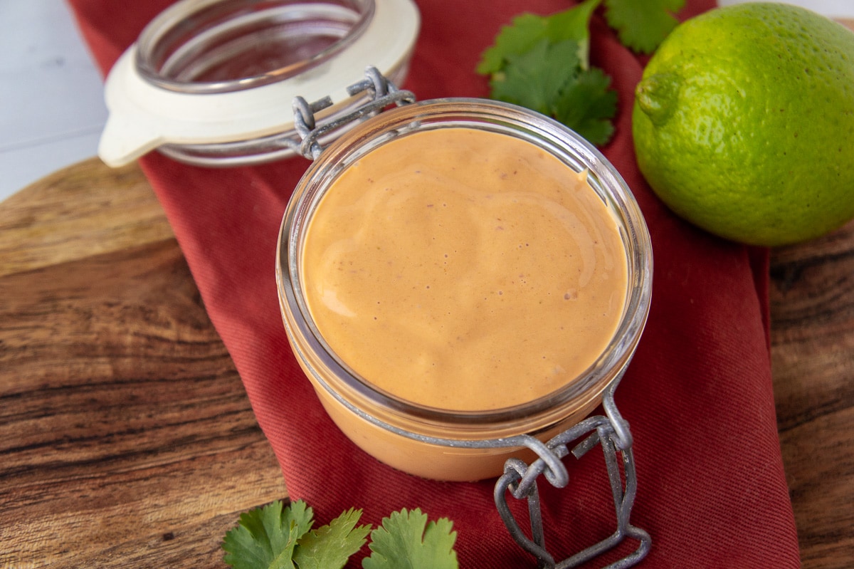 a jar of chipotle lime sauce