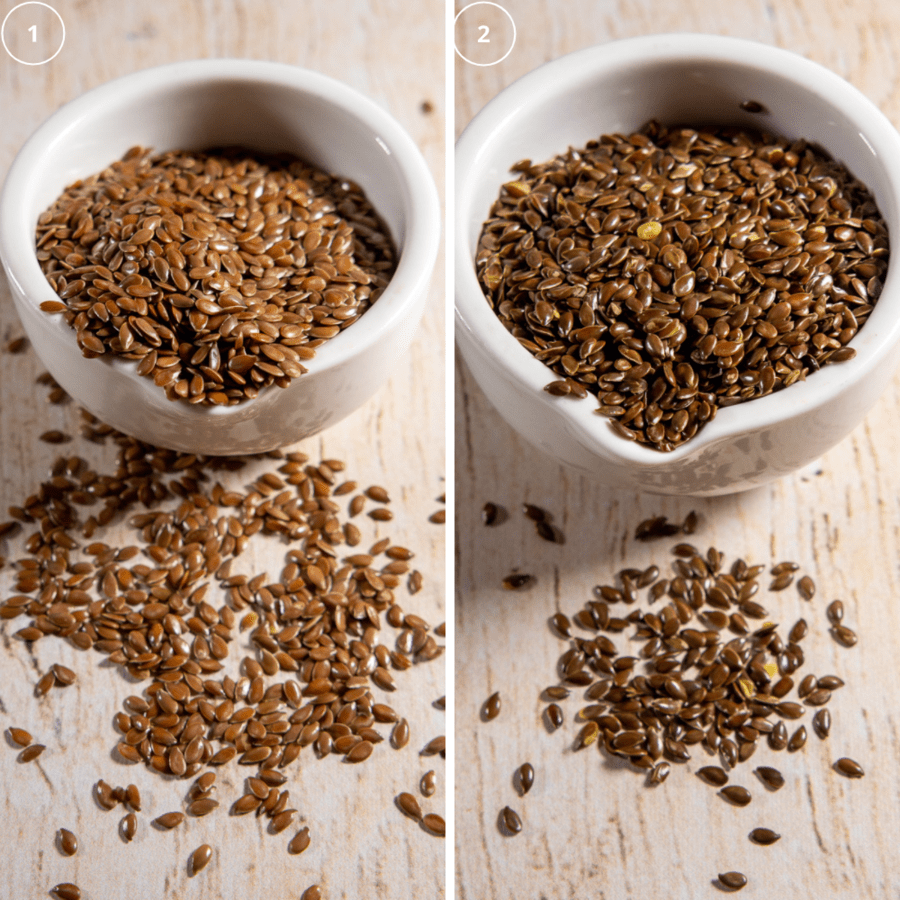 flaxseed before and after toasting