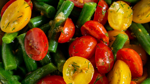 green bean and tomato salad with mustard dressing Green and White Stripe Tula Dress – Sunshine Tienda® main image 0