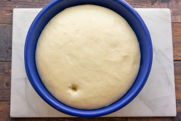 dough rising in a bowl