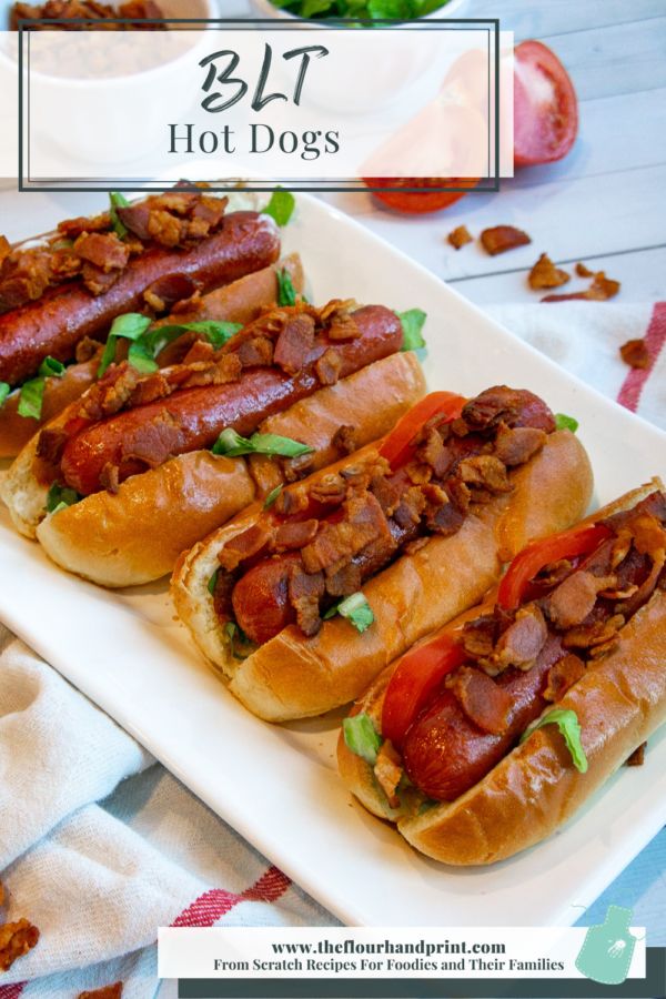 a platter of 4 BLT hot dogs 