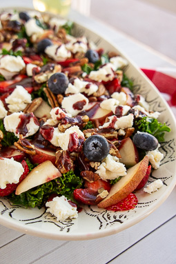 Summer Kale Salad with Blueberries